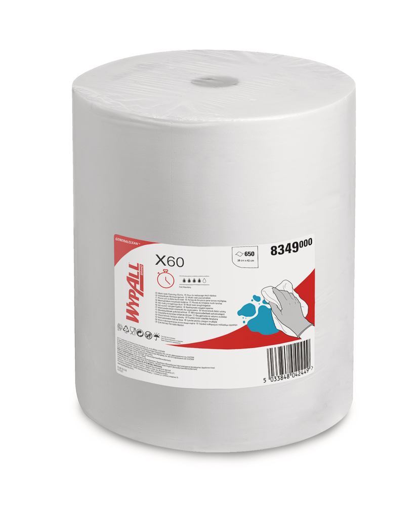 WYPALL® X60 reusable wipes , 1-ply, white, roll, 380 x 420 mm, 1 unit(s) - Luminix Health