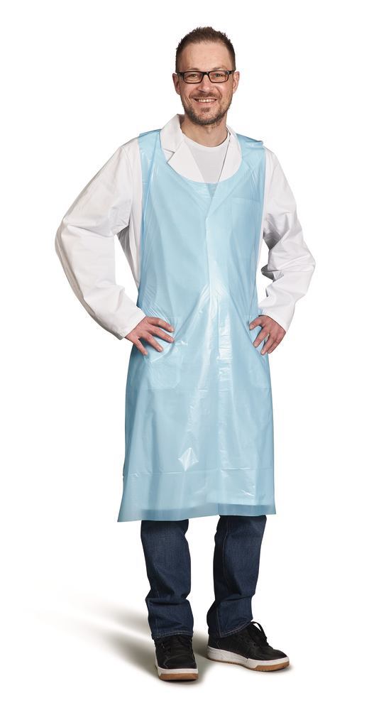 MEDI-INN PE disposable apron, Blue, 75x125 cm, 18 µm, 100 unit(s) - Luminix Health