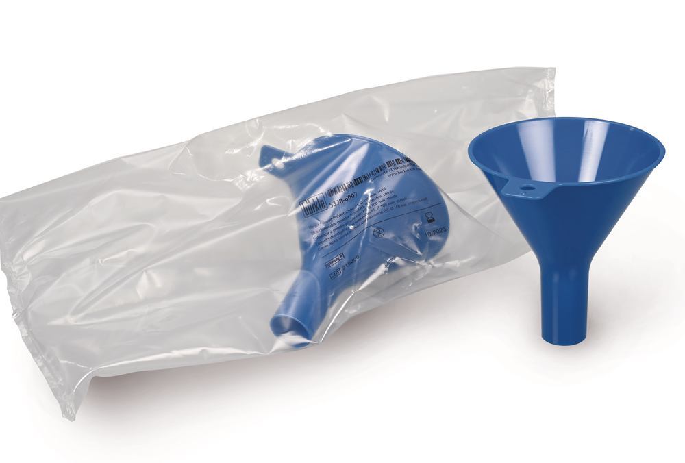 Disposable powder funnel, PS, , blue, sterile, 10 unit(s) - Luminix Health