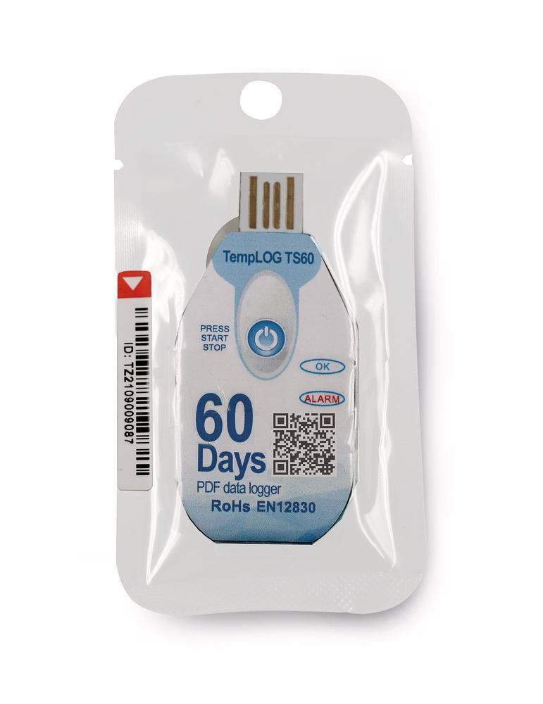 TempLOG TS60 disposable data logger, -30 to +60 °C, w/battery and certificate - Luminix Health