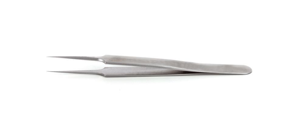 ROTILABO® precision tweezers, Straight DX type 5, L 120 mm, SS 0.05 mm - Luminix Health