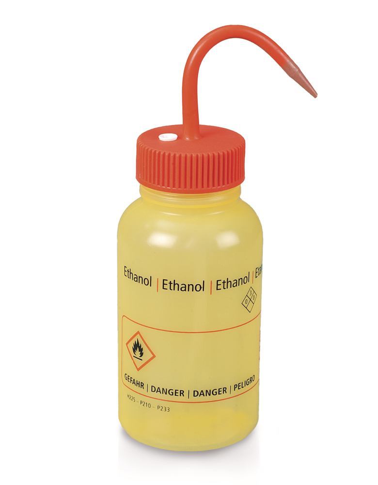 Wash bottle with venting valve, LDPE, ethanol, 500 ml, 1 unit(s) - Luminix Health
