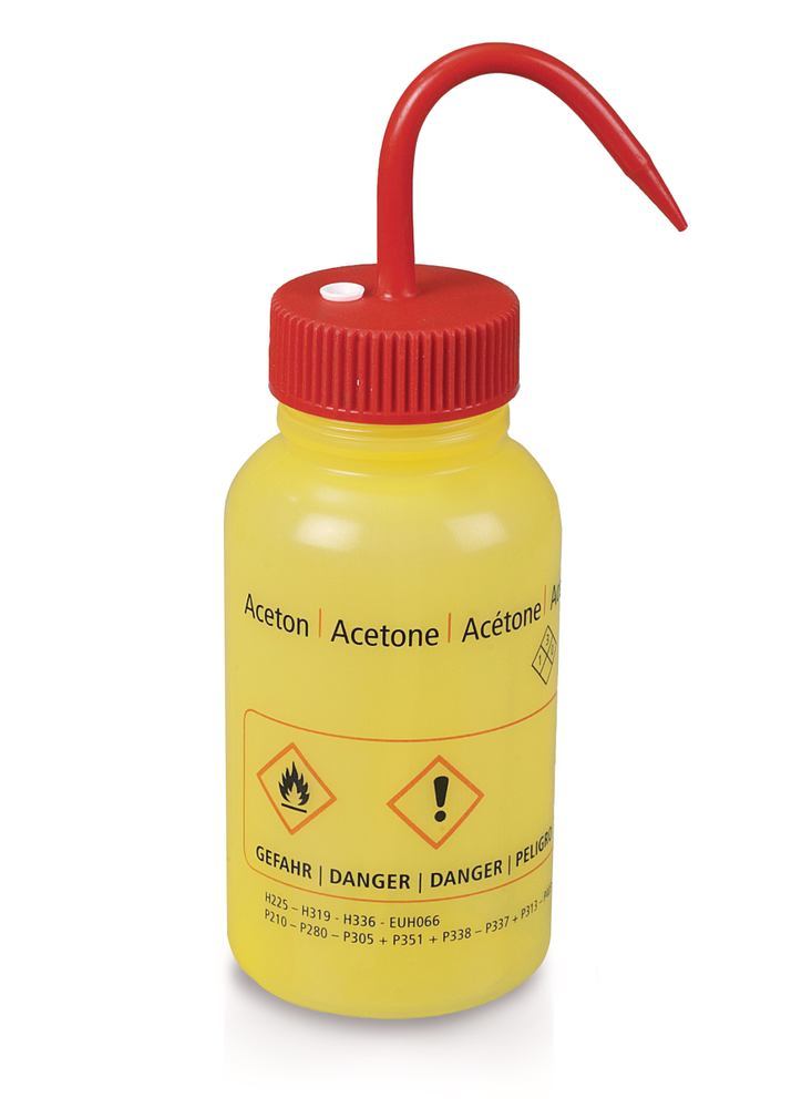 Wash bottle with venting valve, LDPE, acetone, 500 ml, 1 unit(s) - Luminix Health