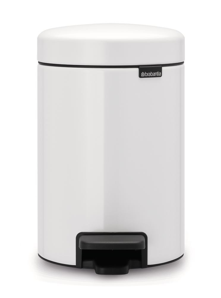 Pedal bin, Steel/PE, white, 3 L, 1 unit(s) - Luminix Health