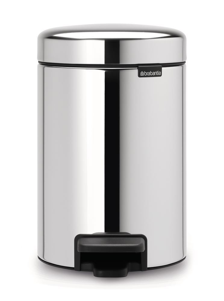 Pedal bin, Steel/PE, chrome, 3 L, 1 unit(s) - Luminix Health