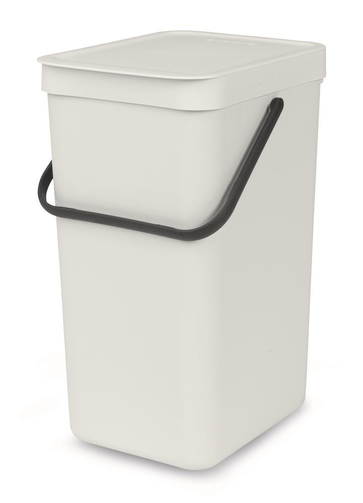 Sort + Go waste bin, light grey, 16 L, W 220 x D 279 x H 401 mm, 1 unit(s) - Luminix Health