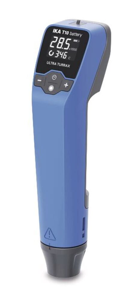 ULTRA-TURRAX® T 10 battery dispersion unit, 8000–30 000/min