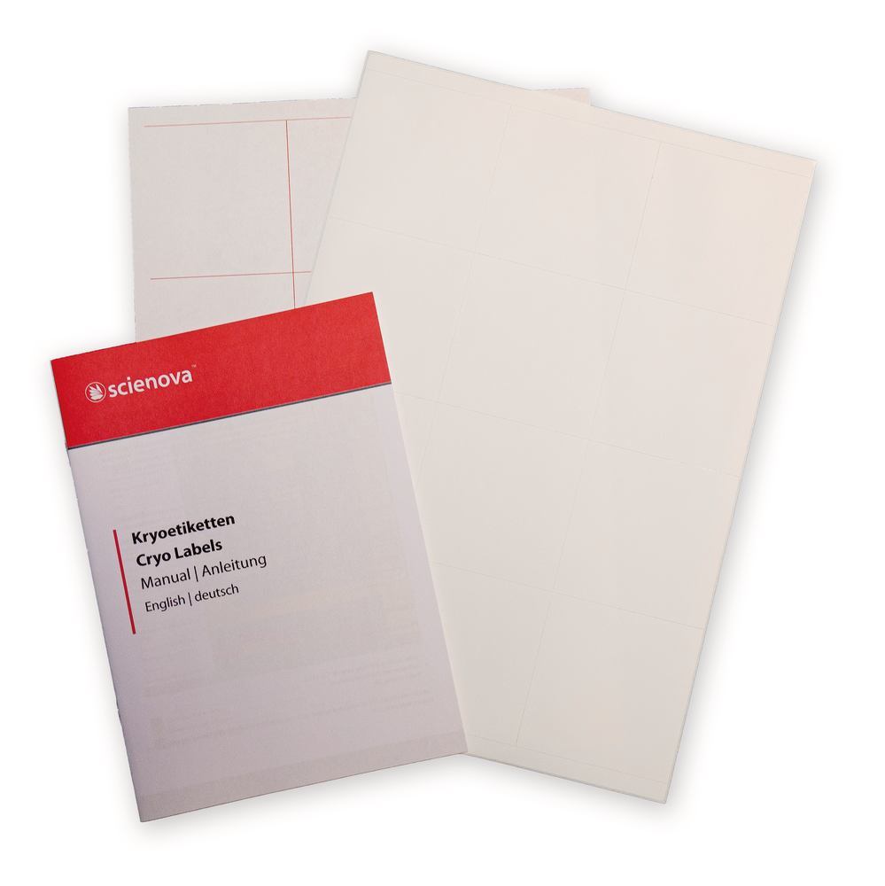 A4 cryogenic labels, white, 70 x 70 mm, 20 sheet(s) - Luminix Health