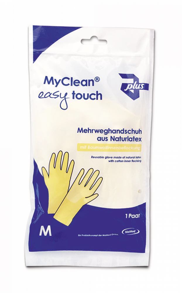 Household gloves easy touch, Natural latex, yellow, sz. L, 10 pair - Luminix Health