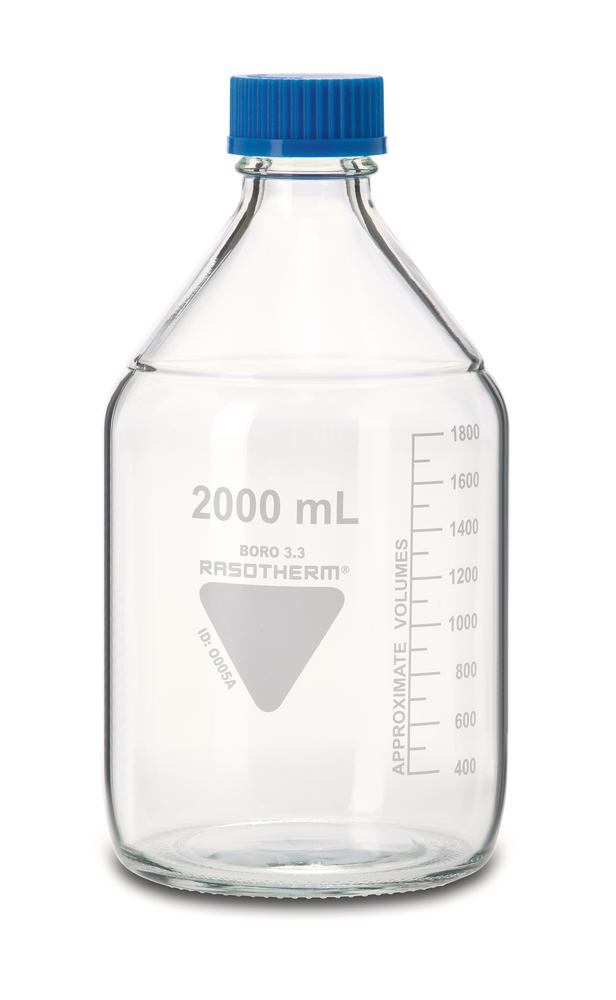 RASOTHERM clear glass screw top bottle, 2000 ml, 10 unit(s) - Luminix Health