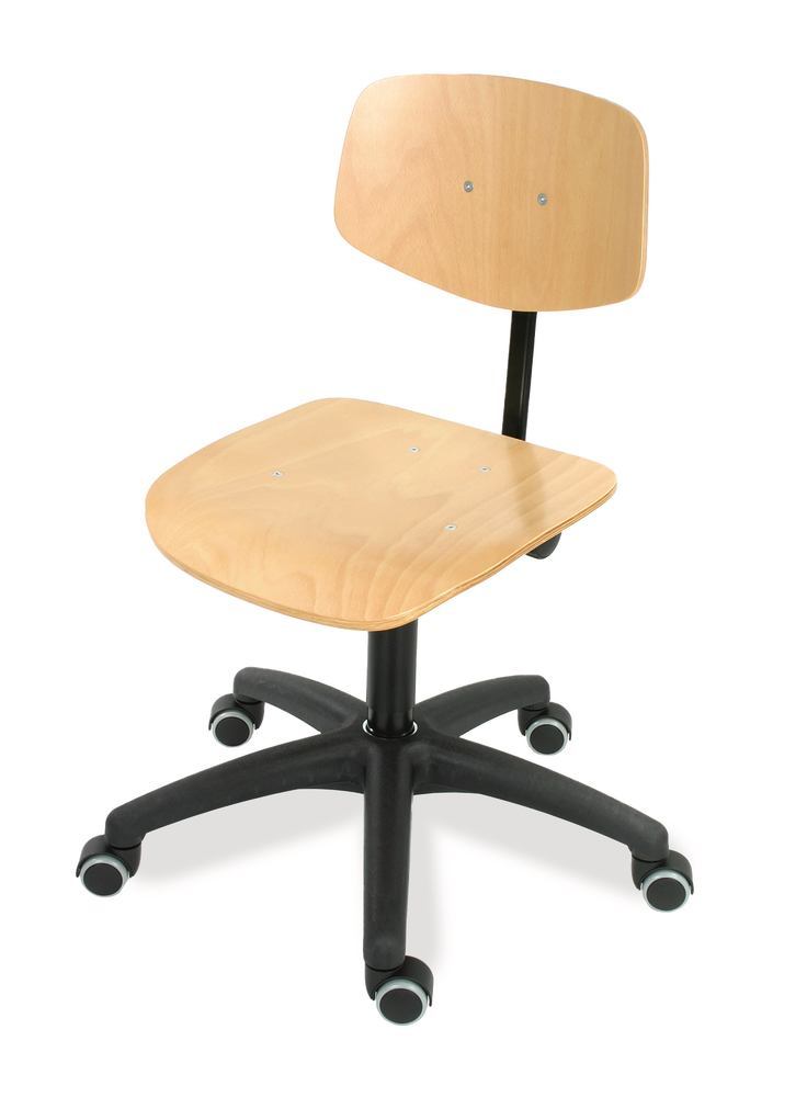 Eco model office chair, Beech, rollers, 1 unit(s) - Luminix Health