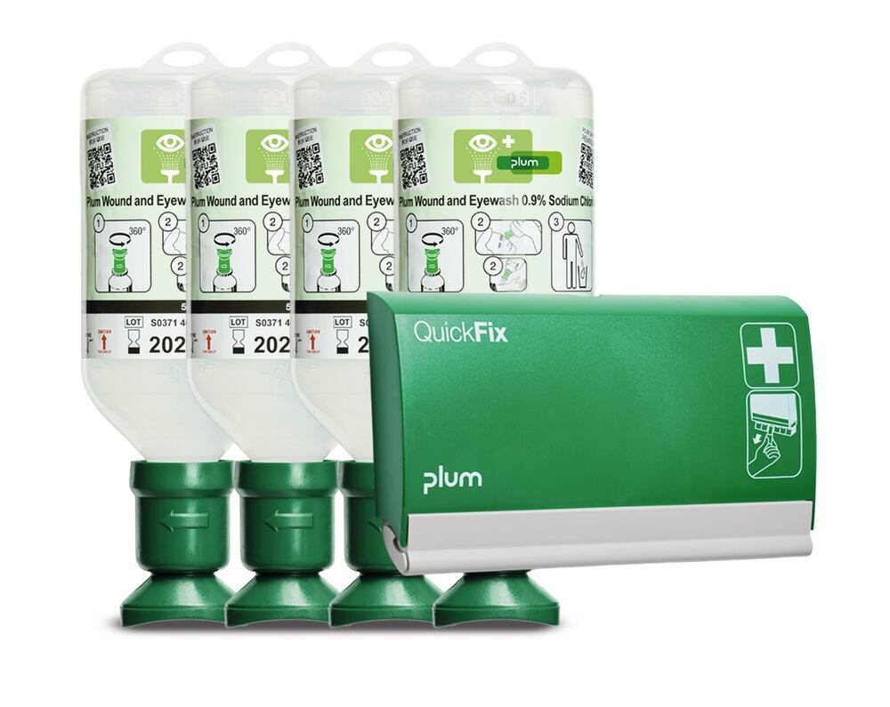Plum wound and eye wash, 4 × 500 ml NaCl 0.9%