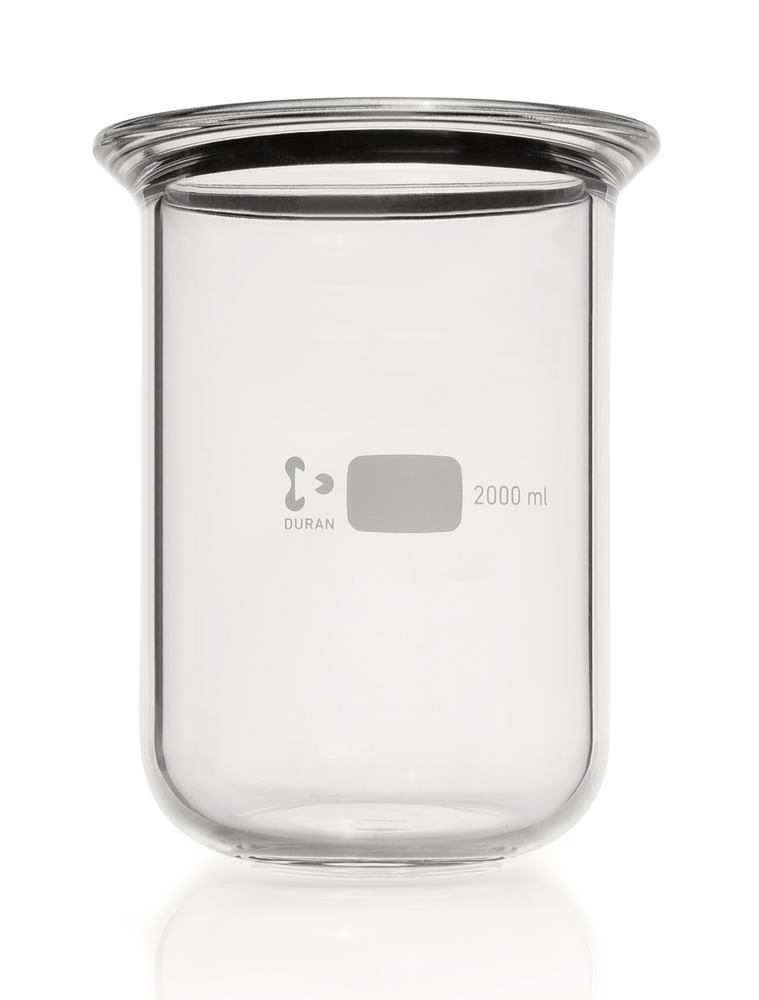 Flat flange beaker, DURAN®, DN120,, with groove, 2000 ml, 1 unit(s) - Luminix Health