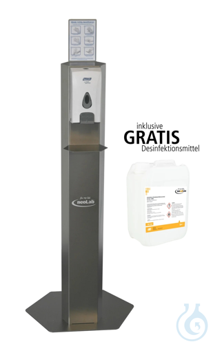 neoLab® disinfection column made of stainless steel incl. dispenser, 1 liter, re - Luminix Health