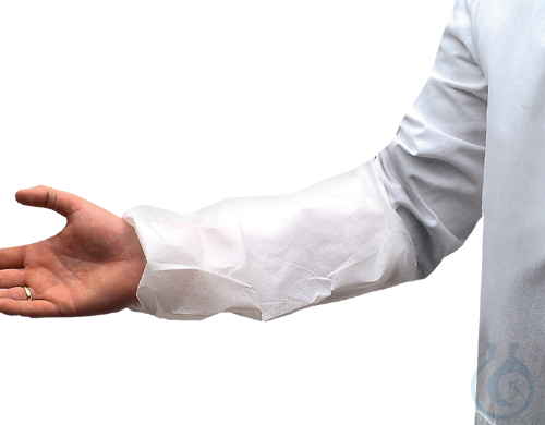 Image of neoLab® arm cuffs PP/PE laminate, white, length 38 cm - Luminix Health
