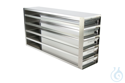 Cryomaster® cabinet insert with handle edge for 10 cryoboxes up to 136x136x53mm,