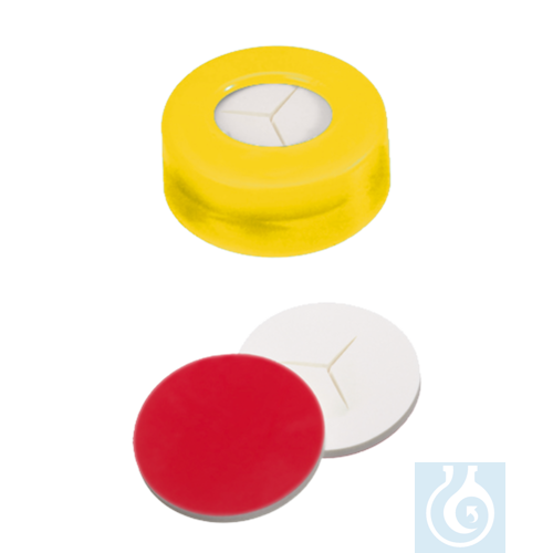 neochrom® screw cap smooth (blue), 9 mm, red PTFE/white silicone/red PTFE; PU: 1 - Luminix Health