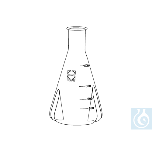 Image of neoLab® Erlenmeyer flask with baffle for strong turbulence when stirring nutrien - Luminix Health