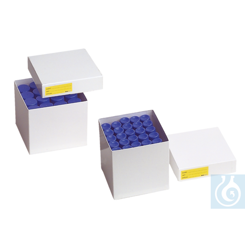 neoLabLine Kryobox für Zellkulturrörchen beschichtet aus Karton, weiß, 155x155x1