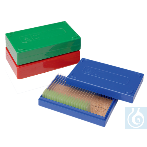 Image of neoLabLine Slide Box for 25 pcs., PS, green - Luminix Health