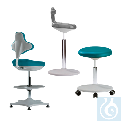 neoLab® Standing aid cleanroom compatible, 650-850 mm, disc base, seat gray - Luminix Health