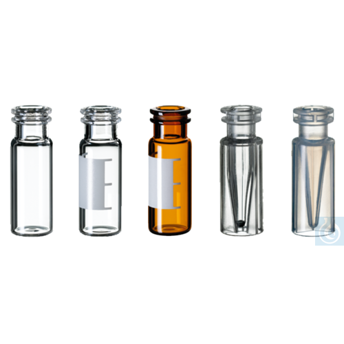 neochrom® snap ring vial amber glass, 2 ml, opening 11 mm, 12 x 32 mm, with titl - Luminix Health