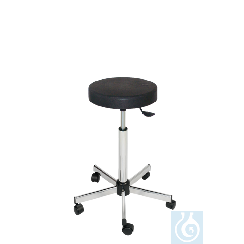 neoLab® Laboratory stool with castors, PU comfort foam, with castors, without fo - Luminix Health