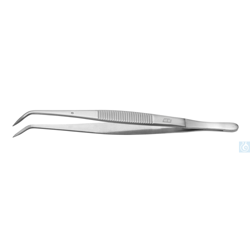 Curved pointed tweezers 105mm