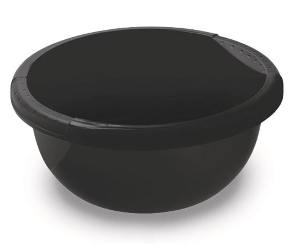 Bowl, recycled PP,, 6 l, anthracite, Ø 340 mm, H 140 mm, 1 unit(s) - Luminix Health