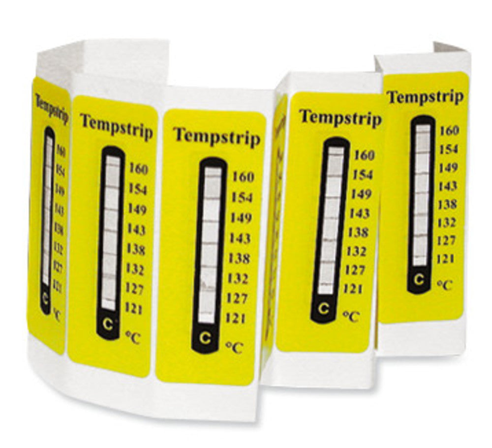 Temperature measuring strips -, irreversible, measuring range 121-160 °C - Luminix Health
