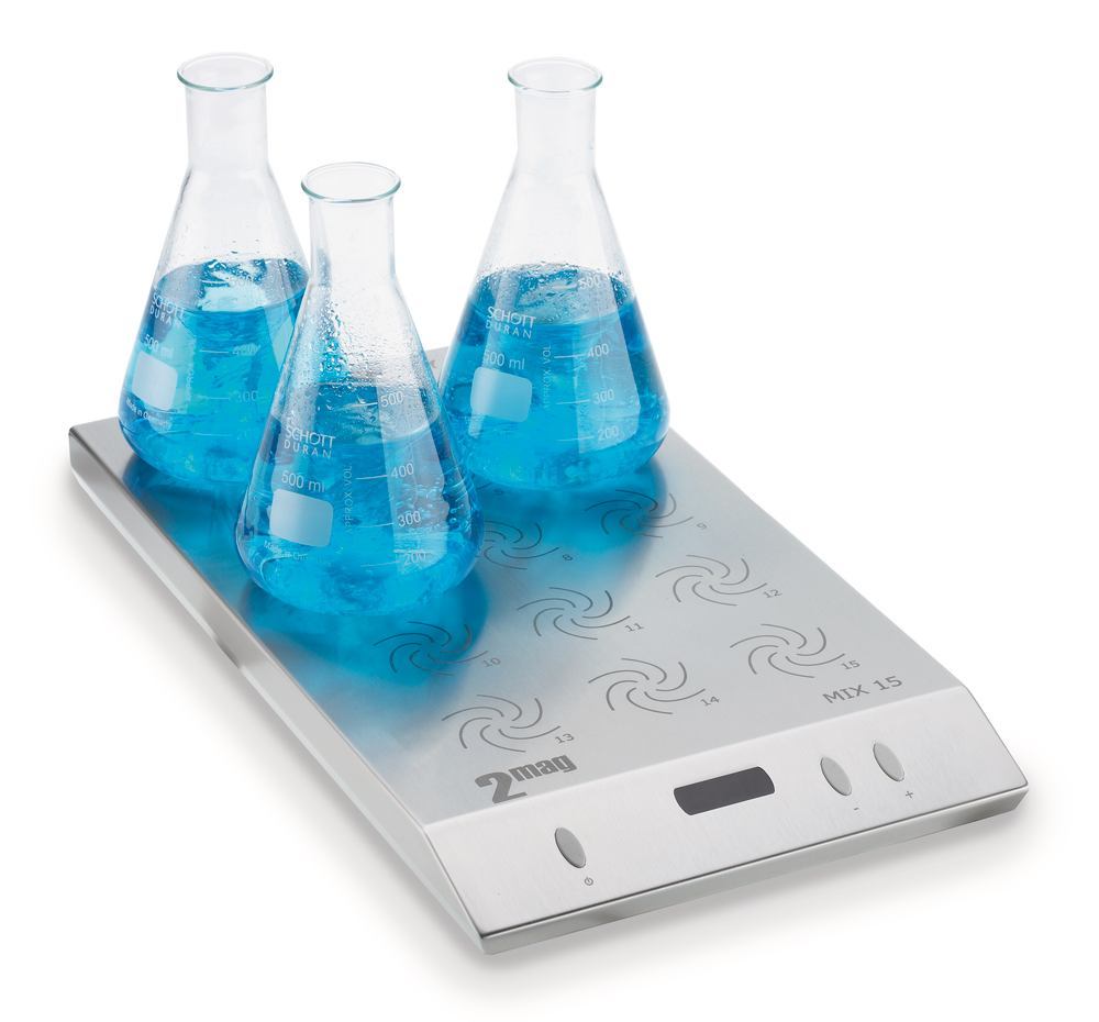 MIX 15 eco multi-pos. magnetic stirrer, 15 stir pos, 120-1200/min, 1500 ml, 10 W - Luminix Health