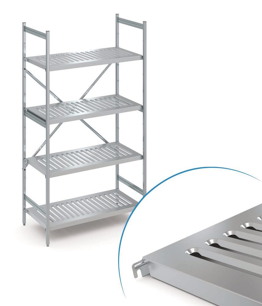 Stainless steel shelving unit 120 x 60 x 200 cm