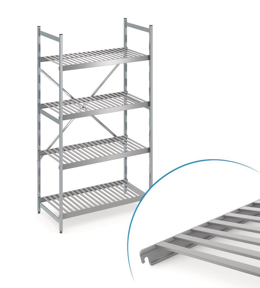 Aluminium shelving unit 100 x 60 x 200 cm