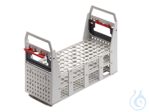 Plastic test tube rack, up to +100 °C, for 90 tubes 75 x 12/13 mm dia. - Luminix Health