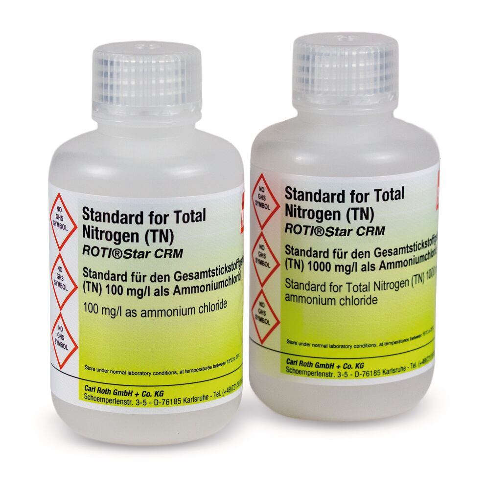 Standard for Total Nitrogen, bound (TNb), ROTI®Star CRM 1000 mg/l, 100 ml