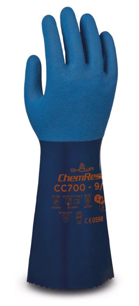 Chemical/cut-resistant gloves, SHOWA CC700, size 9, 6 pair