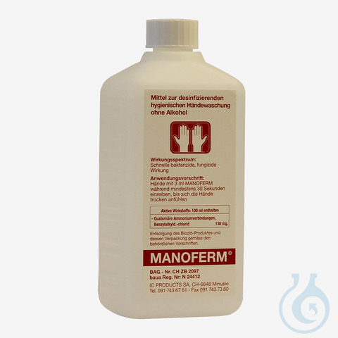 Manoferm, Desinfektionsmittel 0,5 L Flasche für Wandspender - Luminix Health