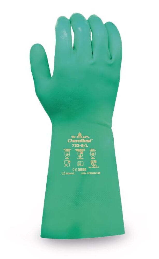 Chemische beschermhandschoen SHOWA 732, maat 10, 0,38 mm, art. 225W.1