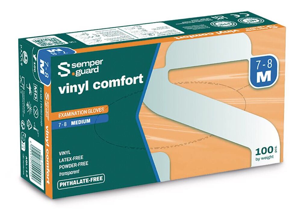 Semperguard® disposable gloves, vinyl comfort, size S (6-7), 100 pc(s)