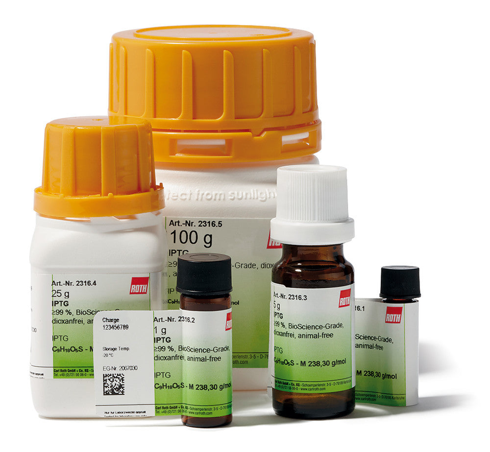 IPTG, min. 99 %, BioScience-Grade, dioxane-/animal-free, 250 mg, glass - Luminix Health