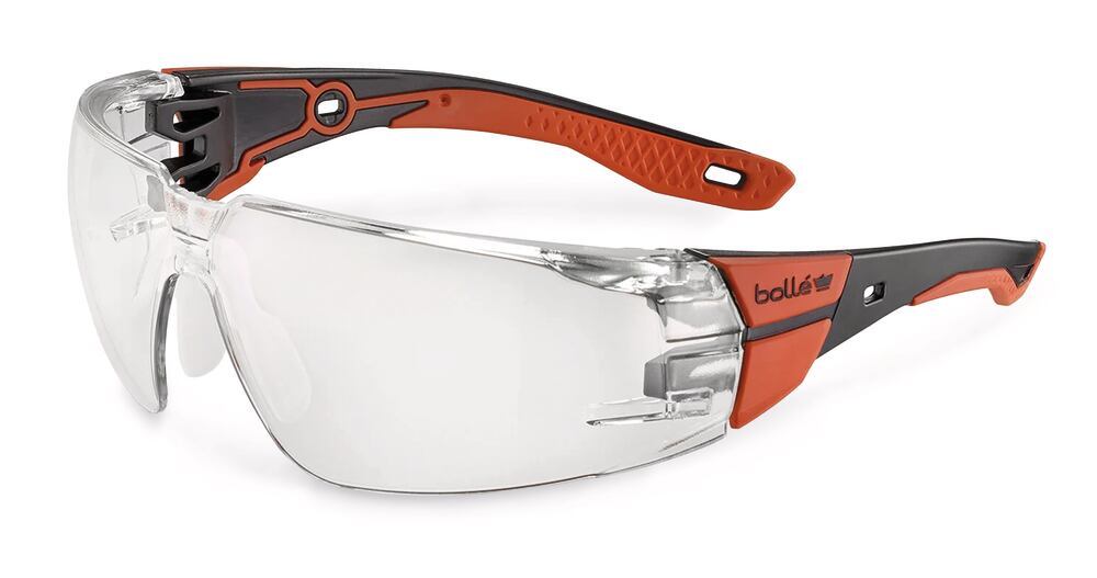 RUSH+ 2.0 veiligheidsbril, helder glas, UV, rood/zwart montuur, Bollé, art. 239G.1