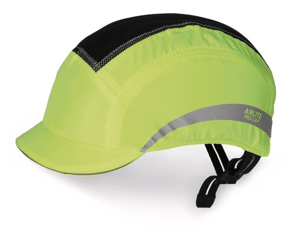 X! 9500 Pro-Cap stootpet, korte klep, fluorescerend geel, maat 54–64 cm, Fitzner, art. 23MX.1
