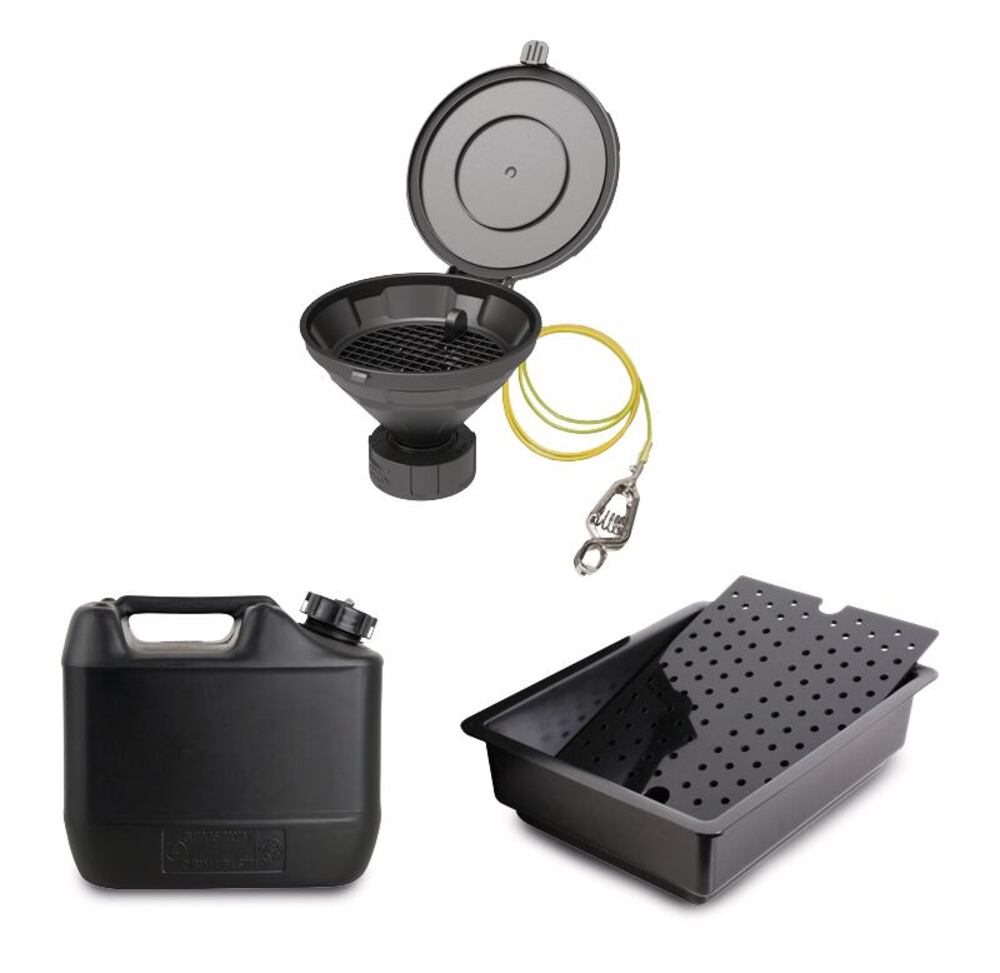 SCAT disposal set, conductive, 10 l canister with funnel and collecting tray, S60/61