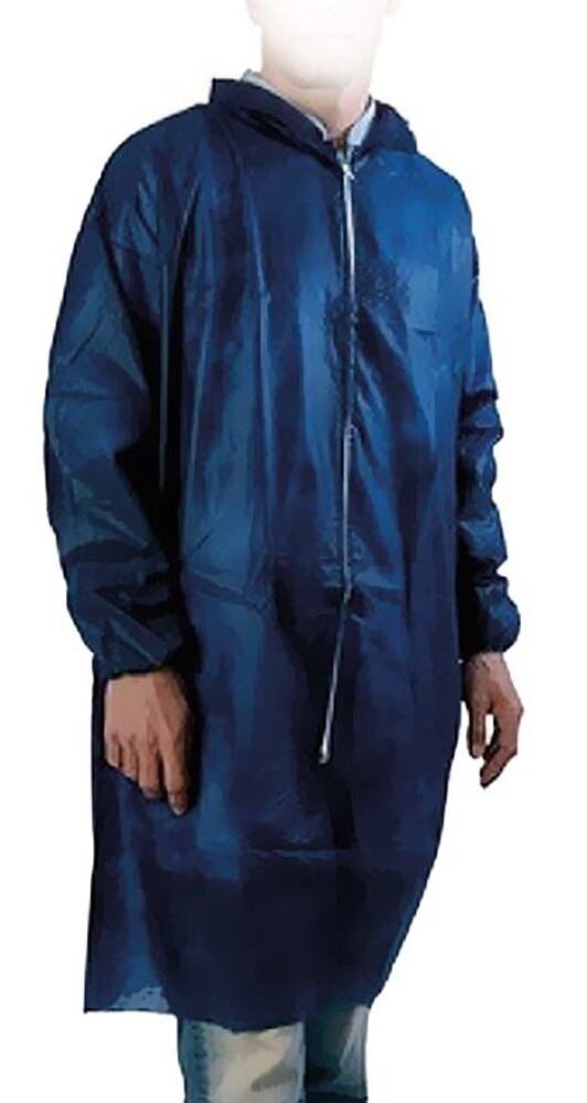 Disposable gown with zip, Nonwoven PP, white, size L