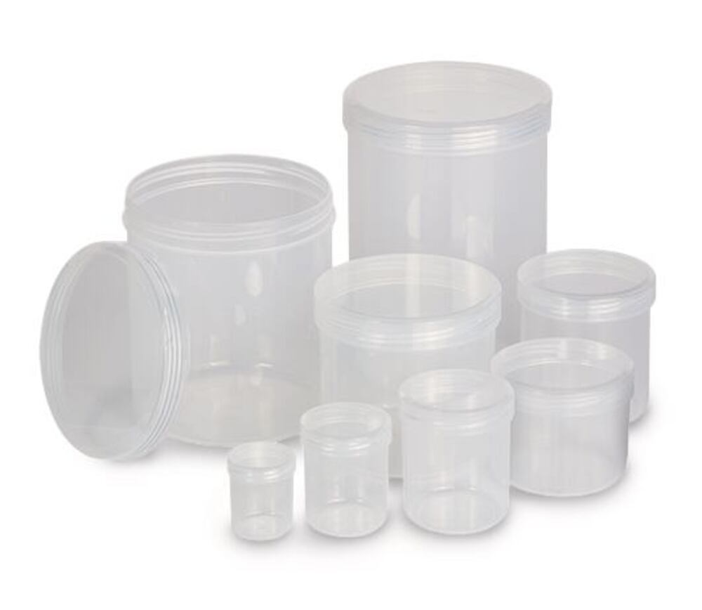 Tubs with screw-on lids, PP, transparent, 500 ml