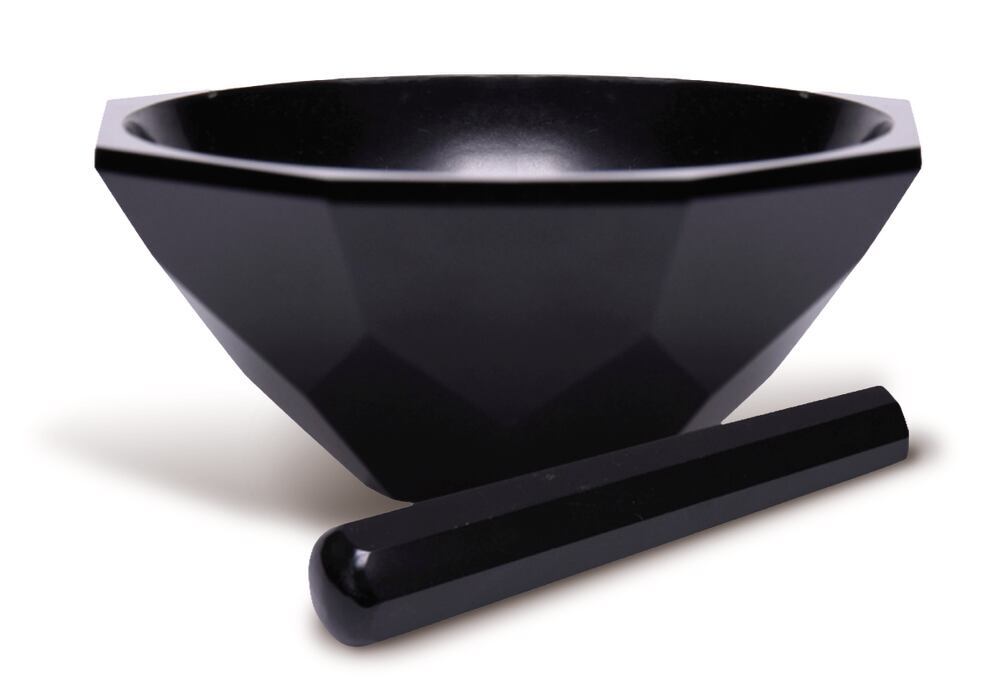 Agate mortar with pestle, black, 350 ml
