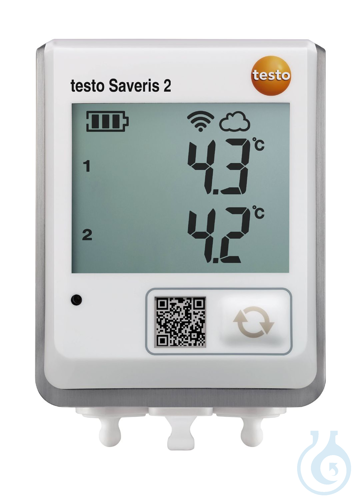 Image of testo Saveris 2-T2 - WiFi data logger, display, 2 connections for NTC temperatur - Luminix Health