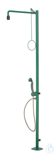 ClassicLine body safety shower with hand-held eye shower, 1 shower head 45° - - Luminix Health