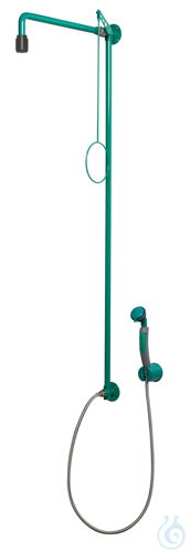 ClassicLine body safety shower with hand-held eye shower for wall mounting - - Luminix Health