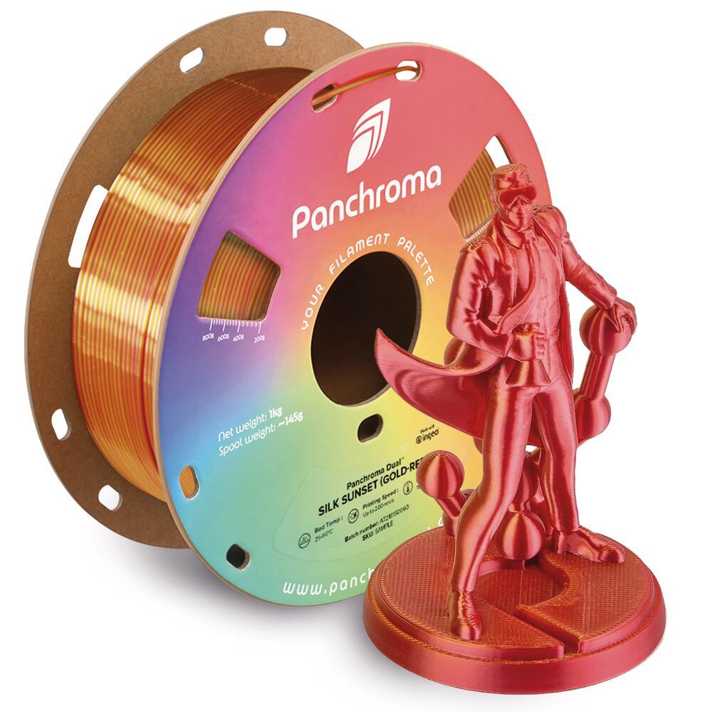 Panchroma PLA Dual Silk Sunset, 1,75 mm, 1 kg, Gold-Red